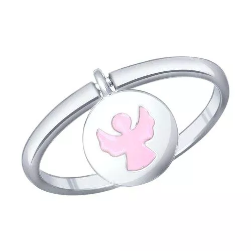 Кольцо ангел из серебра с эмалью