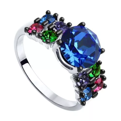 Cеребряное кольцо с кристаллами Swarovski