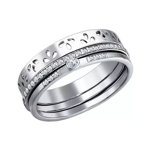 Наборное кольцо с фианитами