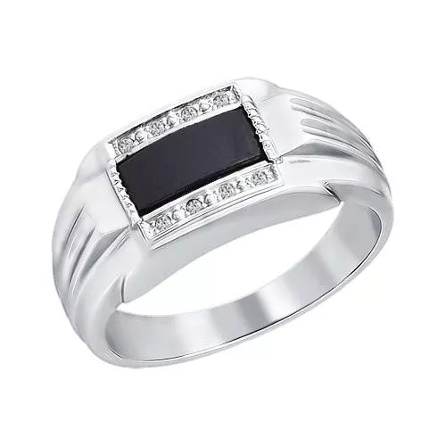 Серебряное кольцо с ониксом