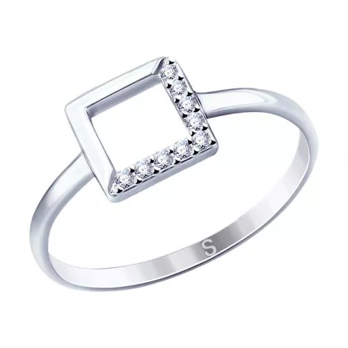 Кольцо из серебра с фианитами