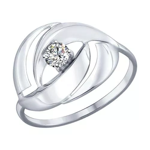 Кольцо из серебра с фианитом