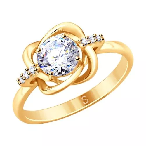 Кольцо из золочёного серебра