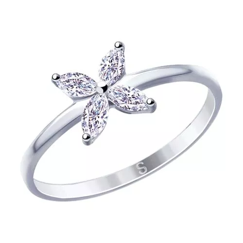 Кольцо из серебра с фианитами