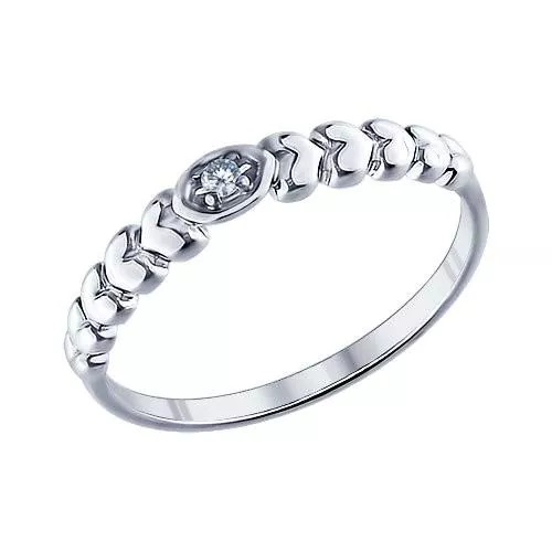 Кольцо из серебра с фианитом