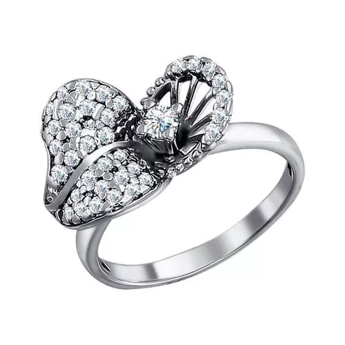 Кольцо из серебра с фианитами