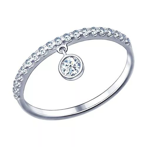 Кольцо из серебра с фианитами