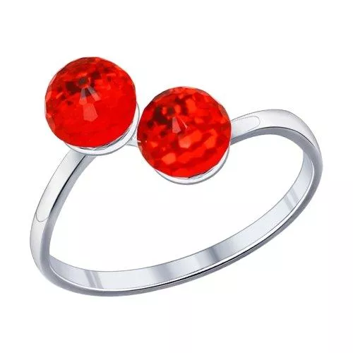 Кольцо из серебра с кристаллами swarovski