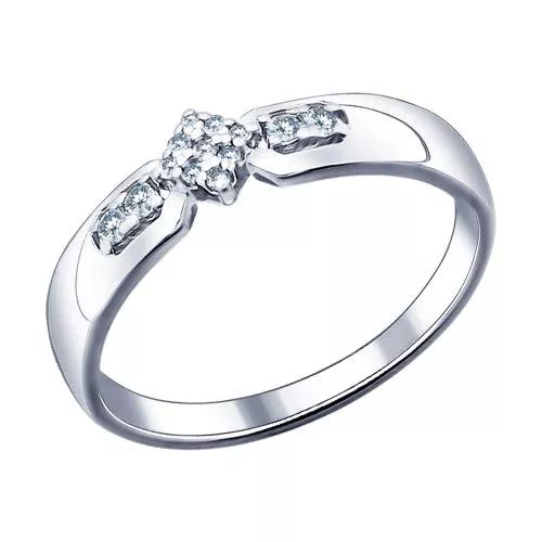 Кольцо из серебра с фианитами