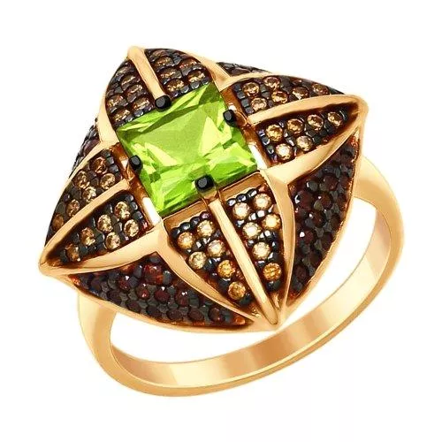 Кольцо из золочёного серебра