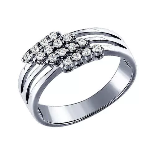 Кольцо из серебра с фианитами