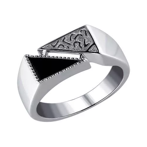 Печатка из серебра с ониксом