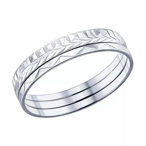 Кольцо наборное из серебра с алмазной гранью