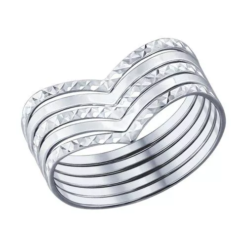 Кольцо наборное из серебра с алмазной гранью