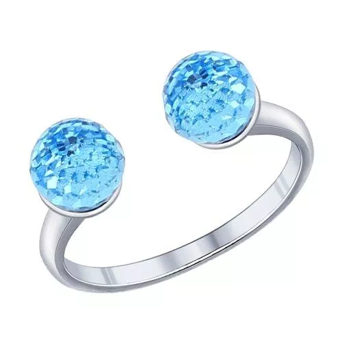 Кольцо из серебра с кристаллами swarovski