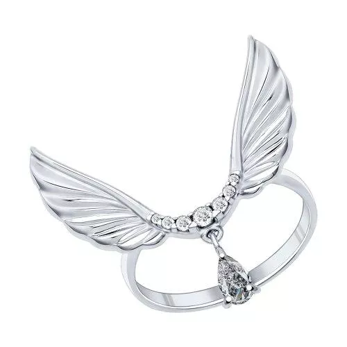 Кольцо из серебра с фианитами