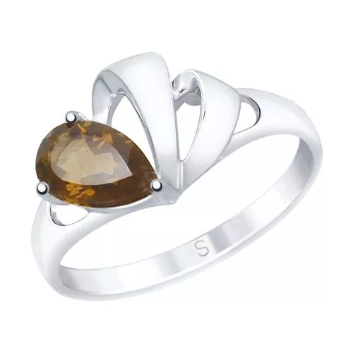 Кольцо из серебра с раухтопазом