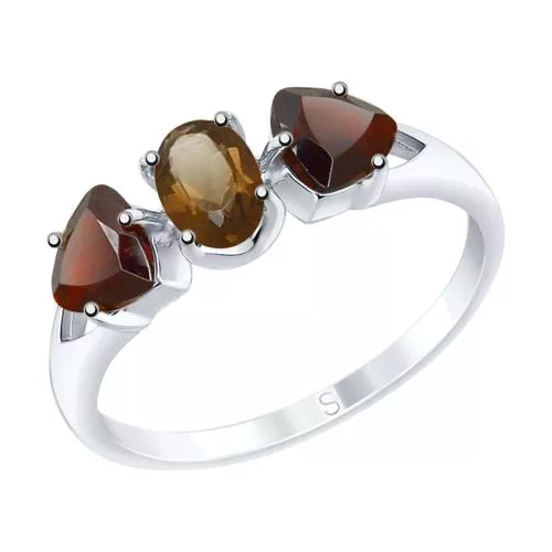 Серебряное кольцо с полудрагоценными вставками