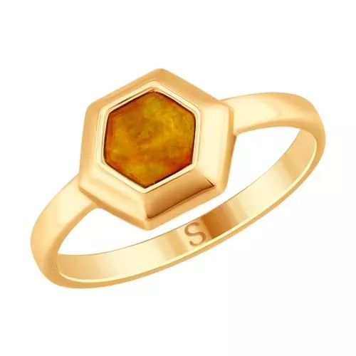 Кольцо из серебра с янтарём