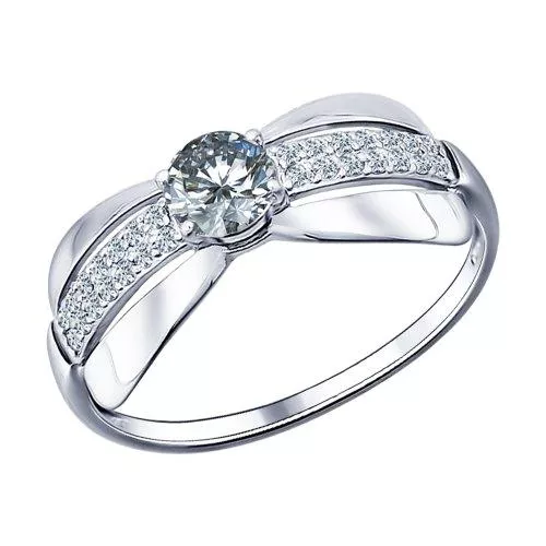 Кольцо из серебра с фианитами