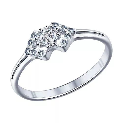 Кольцо из серебра с фианитами