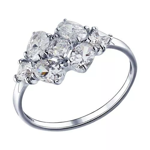 Кольцо из серебра с фианитами