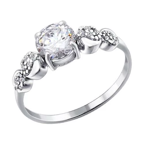 Кольцо из серебра с фианитами