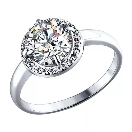 Кольцо из серебра с фианитом