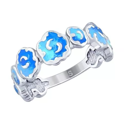 Кольцо из серебра с эмалью