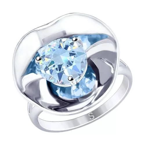 Кольцо из серебра с фианитом