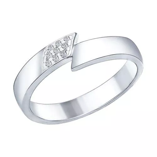 Кольцо из серебра с фианитами