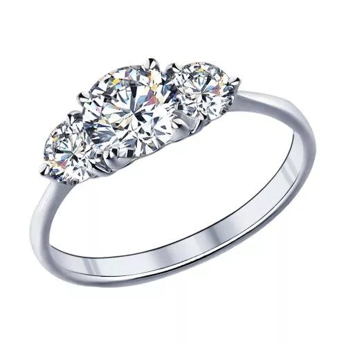 Кольцо из серебра с фианитами