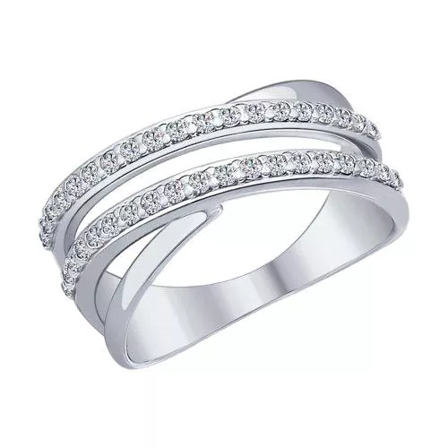 Кольцо из серебра с фианитами