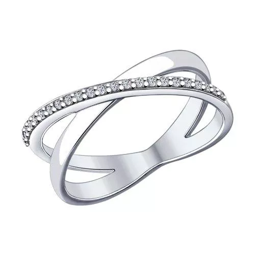 Кольцо из серебра с фианитами