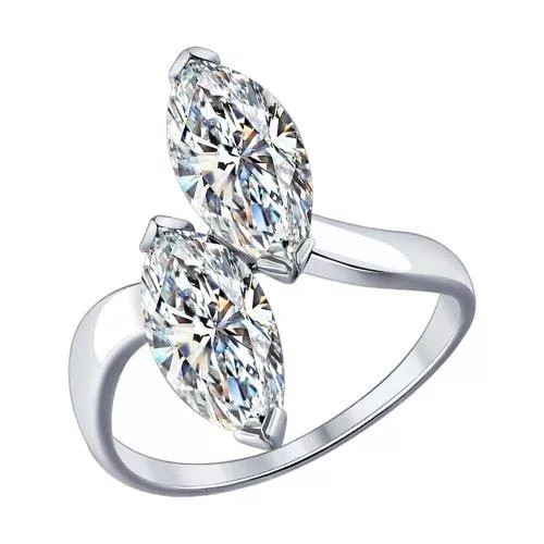 Кольцо из серебра с фианитами