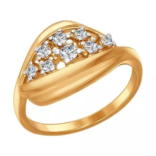 Кольцо из серебра с фианитами