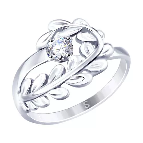 Кольцо из серебра с фианитом