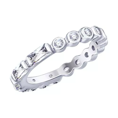 Кольцо из серебра с фианитами