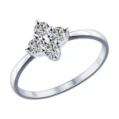 Кольцо из серебра с фианитами