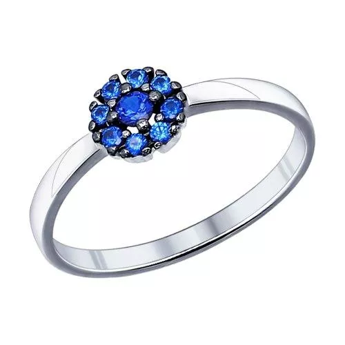 Кольцо из серебра с фианитами