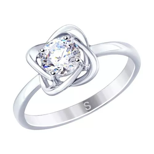 Кольцо из серебра с фианитом