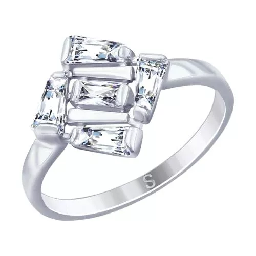 Кольцо из серебра с фианитами