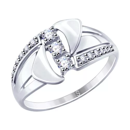 Кольцо из серебра с фианитами