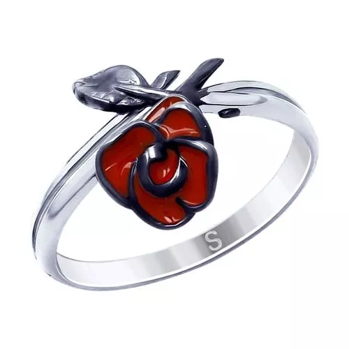 Кольцо из серебра с эмалью