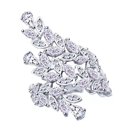 Кольцо из серебра с фианитами