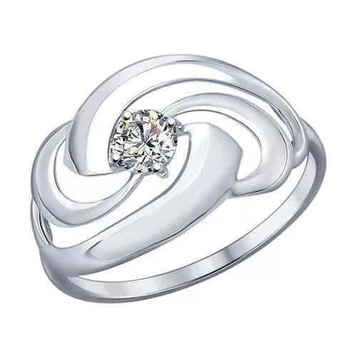 Кольцо из серебра с фианитом