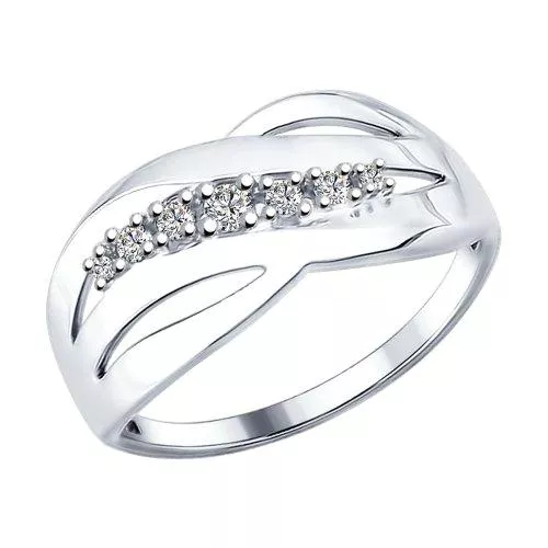 Кольцо из серебра с фианитами