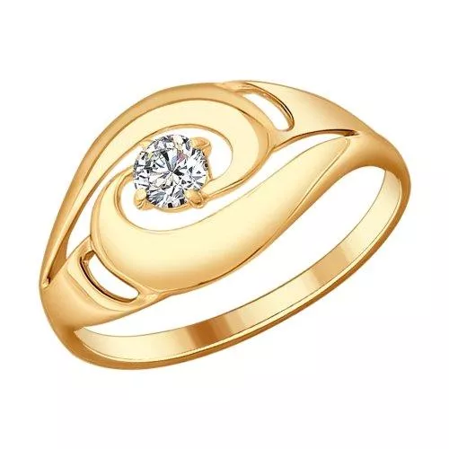 Кольцо из серебра с фианитом