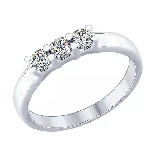 Кольцо из серебра со Swarovski Zirconia