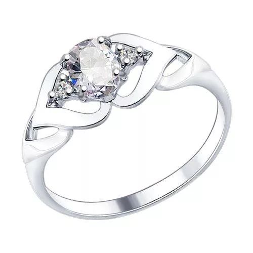 Кольцо из серебра с фианитами